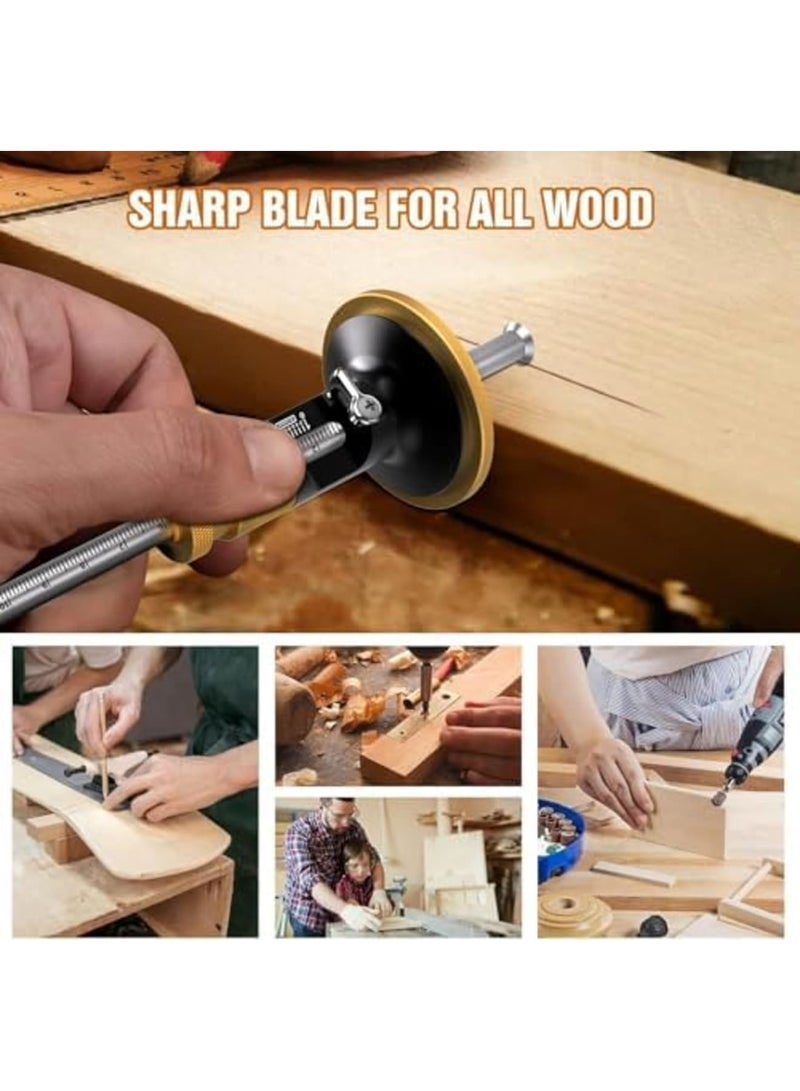 Wheel Marking Gauge with Movable Blade, 0.2 mm Precision, Dovetail Scribing Tool, Rollable Blade for Woodworking Projects, Essential Tool for Craftsmen, Carpenters, and DIY Enthusiasts (Black) - Image 2